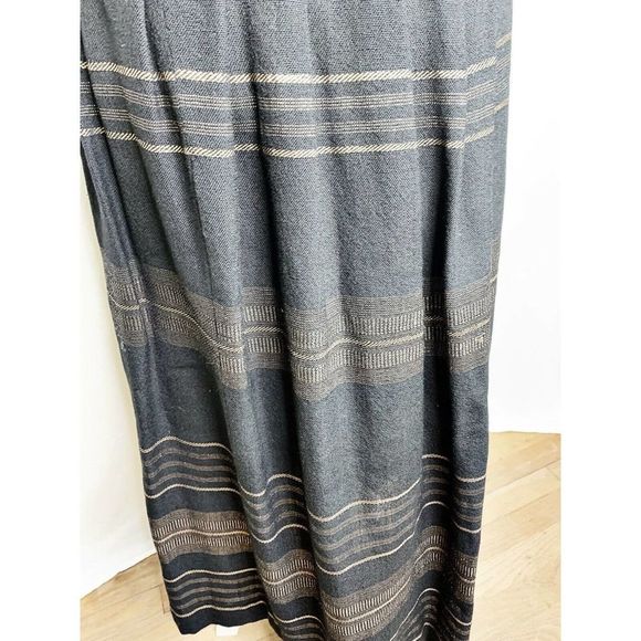 1980s Lucienne Hébert Pleated Wool Maxi Skirt - Picture 5 of 6